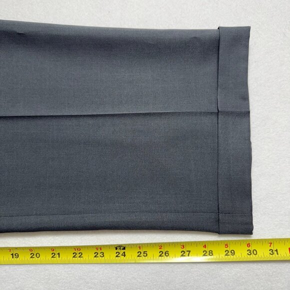 Savane Men's Comfort Waist Straight Pleated Rolled Cuff Charcoal Pants 46x30 NWT - Picture 12 of 13